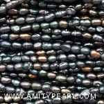 3602 freshwater rice pearl strand about 2-2.5mm dark green brown gold multicolor.jpg